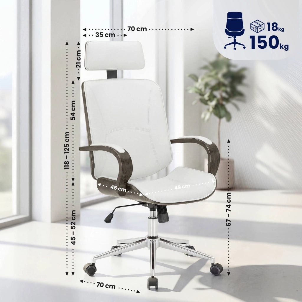 Sedia da ufficio Dayton bianco/grigio