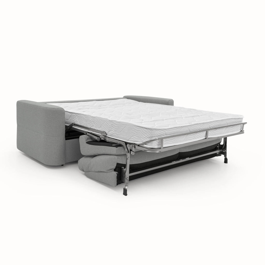 Cupido Divano letto con morbido schienale alto in tessuto impermeabile simil cotone T13 202 cm (mat. 140x197) grigio