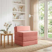 Divano Letto Pieghevole Rosa 200 x 70 x 15 cm Velluto