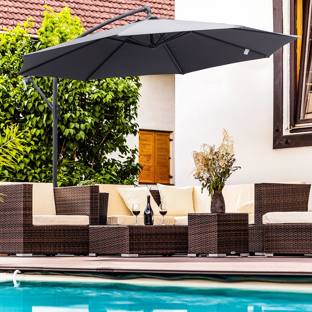 Parasole da giardino octogonale pieghevole ¨C zephmum ¨C grigio ?300x255H cm