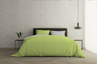 Copripiumino 1 Piazza e Mezzo con Sacco e Federe Doubleface Verde Acido/Grigio Chiaro