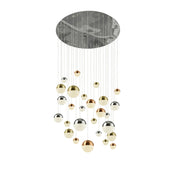 Plafoniera Contemp Pianeti Acciaio Cromo Policarbonato Ottone Led 204W 4000K