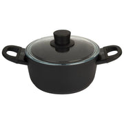 Ballarini 75002-921-0 Pentola con Coperchio in Vetro Alluminio Antiaderente 3 Strati Adatta Induzione e Gas colore Nero