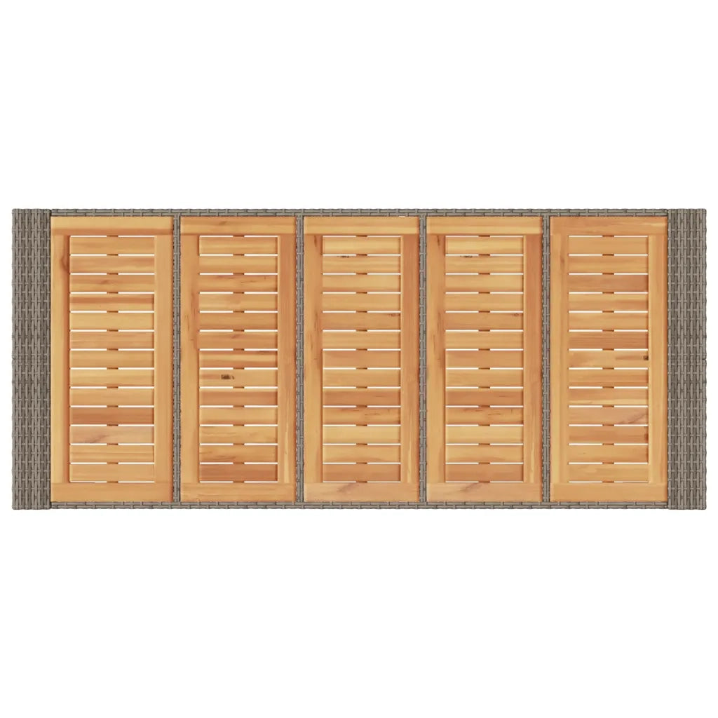 Tavolo Bar da Giardino Piano in Acacia 185x80x110 cm Polyrattan 368701