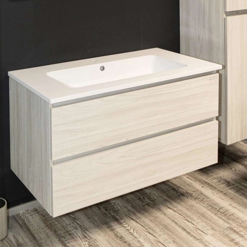 Lavabo ad incasso in mineral marmo 101x46 cm mobile composizione bagno *** confezione 1