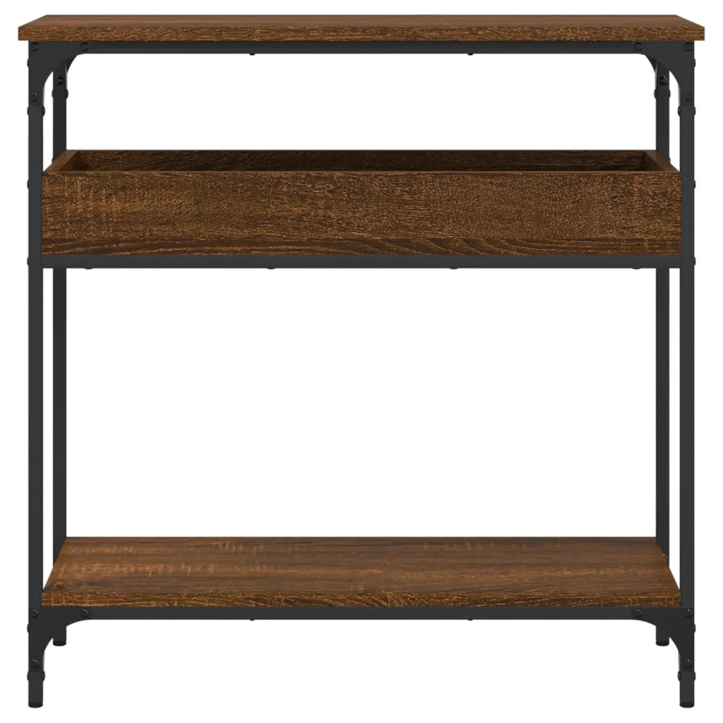 Tavolo Consolle Ripiano Rovere Marrone 75x29x75cm Multistrato