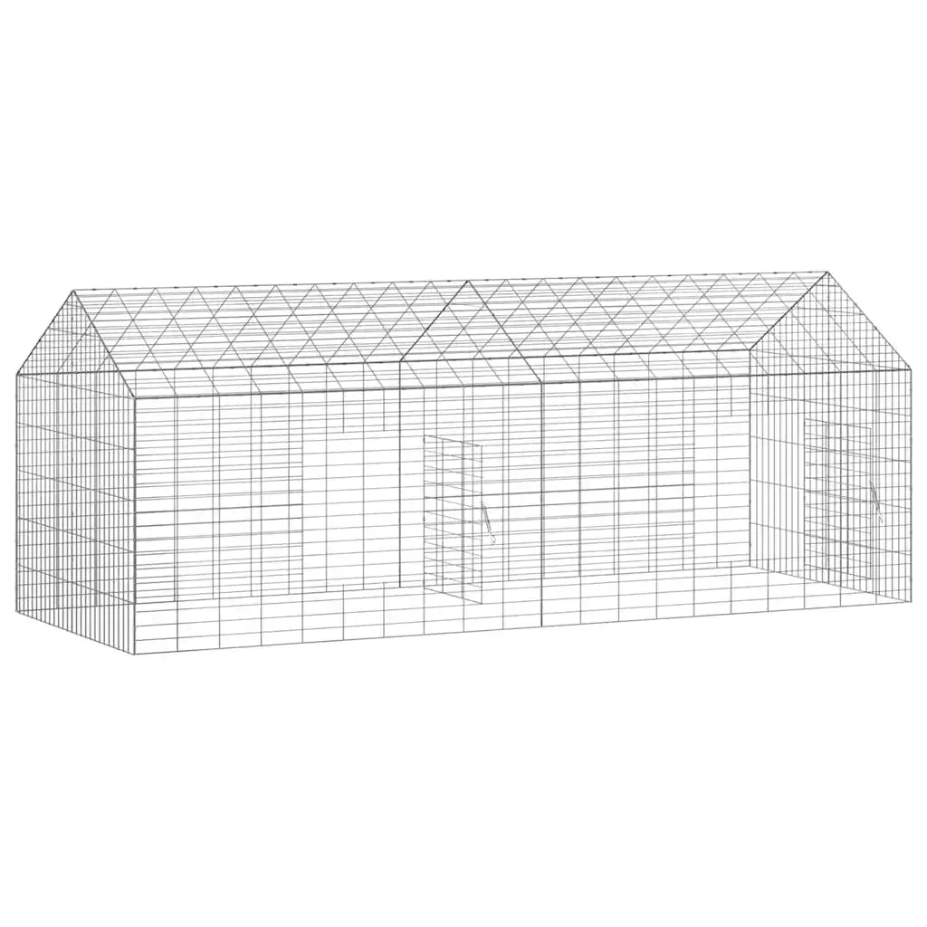 Gabbia per Conigli Argento 200 x 78 x 78 cm Acciaio zincato