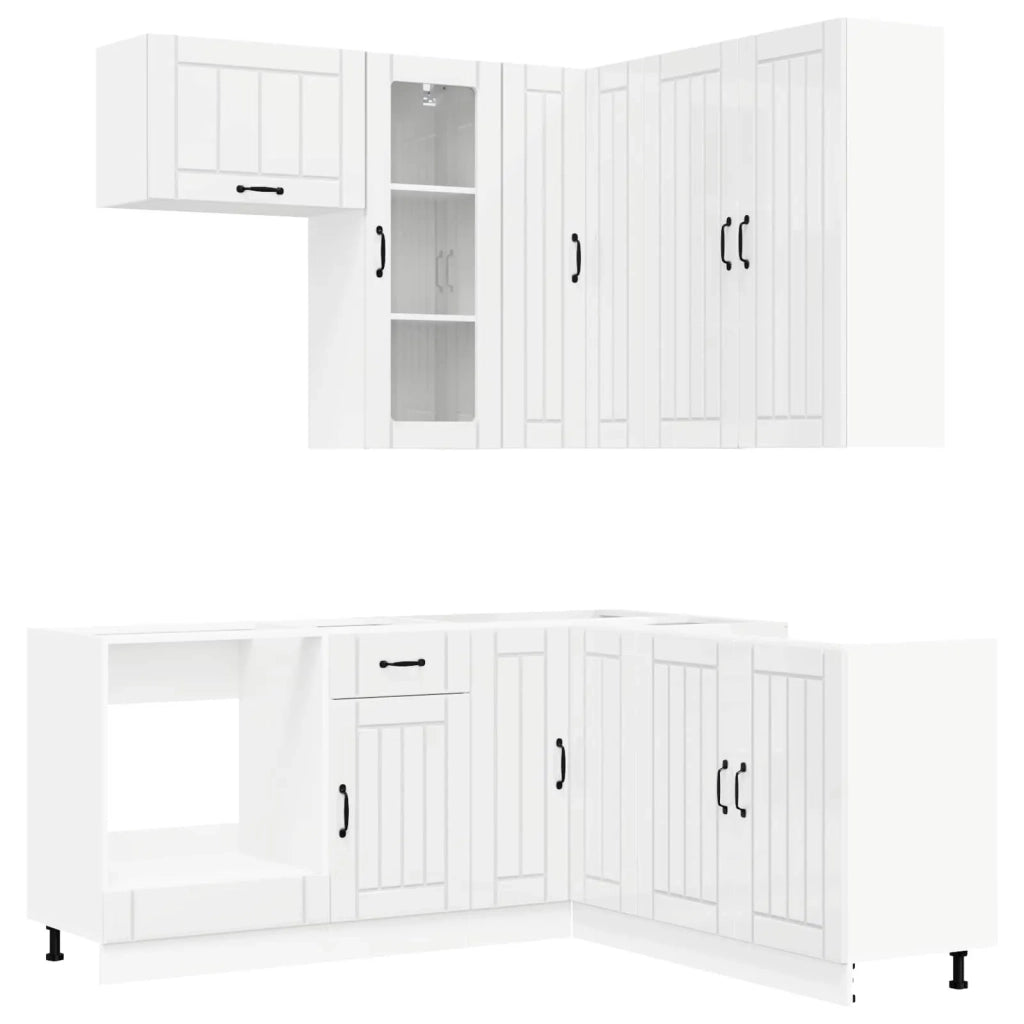 Unità Cucina LUCCA 8 pcs Bianco Lucido Legno ingegnerizzato 3438405
