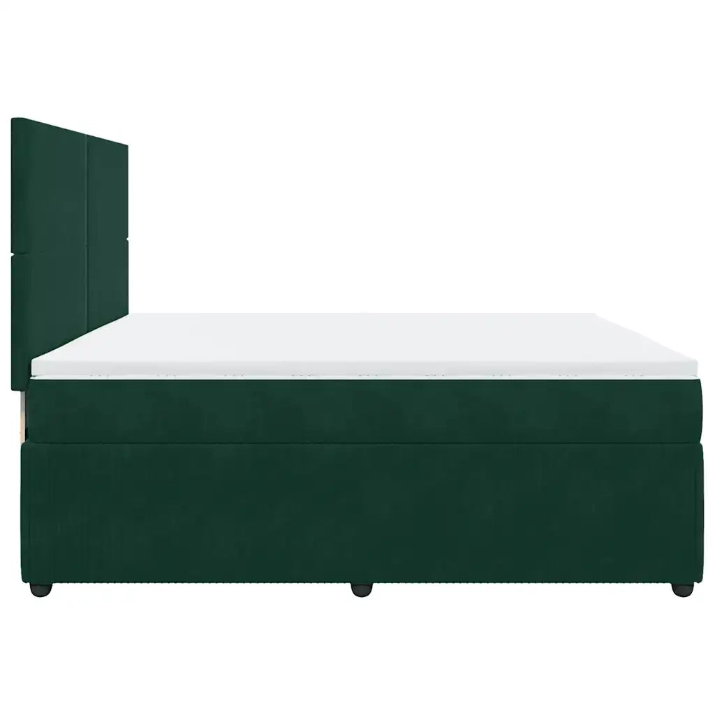 Giroletto a Molle con Materasso Verde Scuro 200x200 cm Velluto 3294727