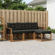 Set di divani da esterno 4 pz Naturale e Nero 3381872