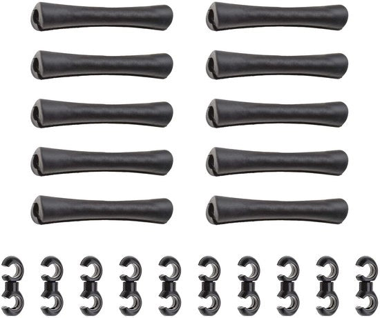 Cable Protettori 10x - Guide per Cavi - Clip per Cavi Bicicletta - Nero - Gomma TPR - Riduce Rumore dei Cavi