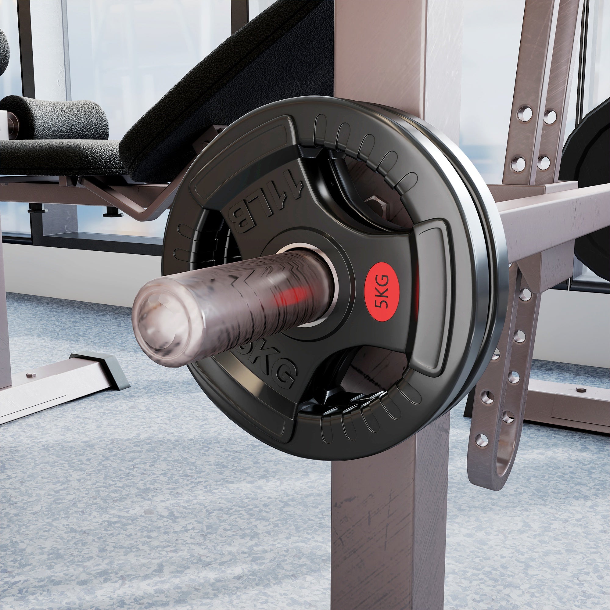 Set Dischi Pesi Palestra 2x5kg Foro 5 cm in Acciaio Rivestiti in Plastica Nero