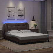 Giroletto con Luci LED Marrone 160x200 cm in Similpellecod mxl 91492