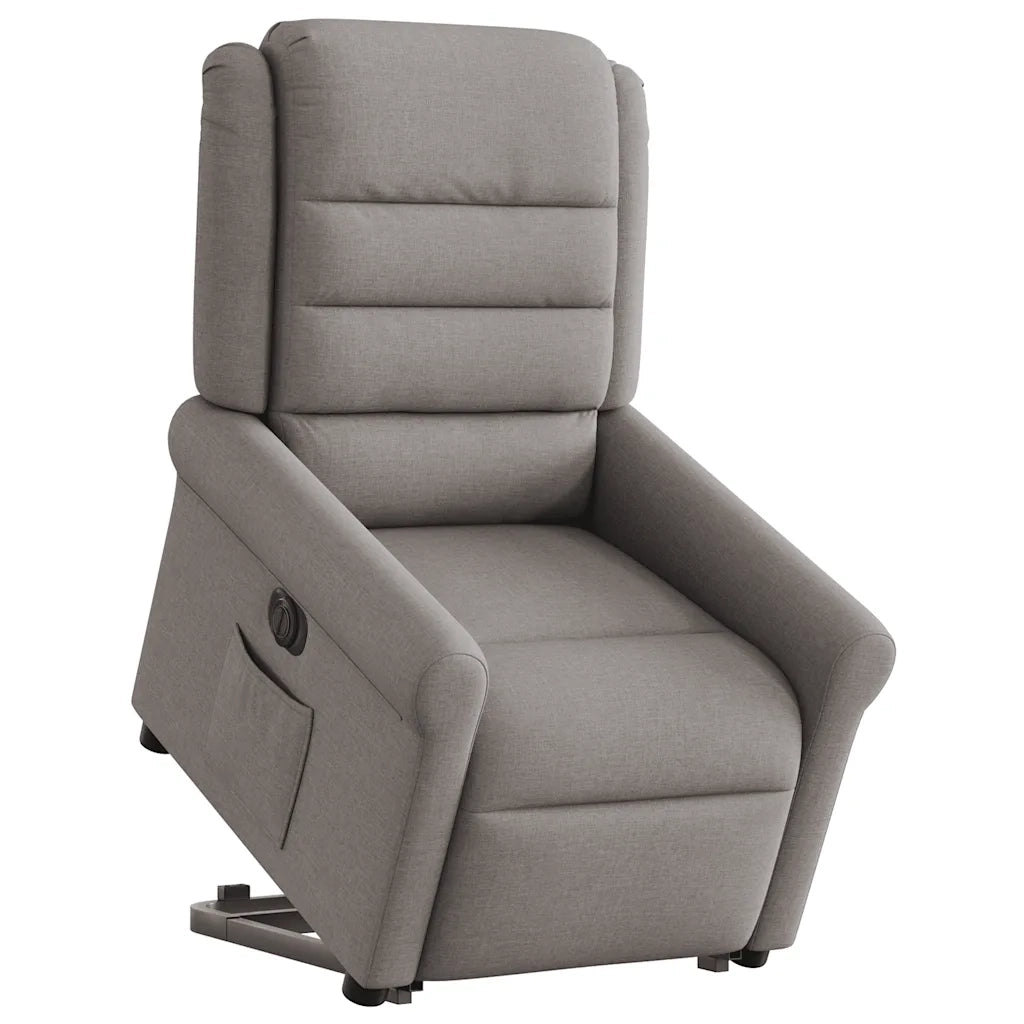 Poltrona Alzapersona Reclinabile Elettrica Tortora in Tessuto 3303341