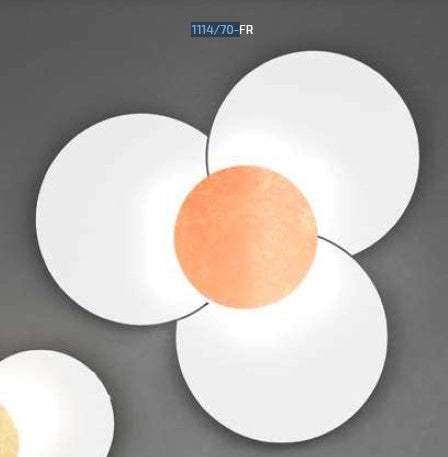CLOVER APPLIQUE-PLAFONIERA D.70 CM 6 LUCI FOGLIA RAME 1114-70-FR