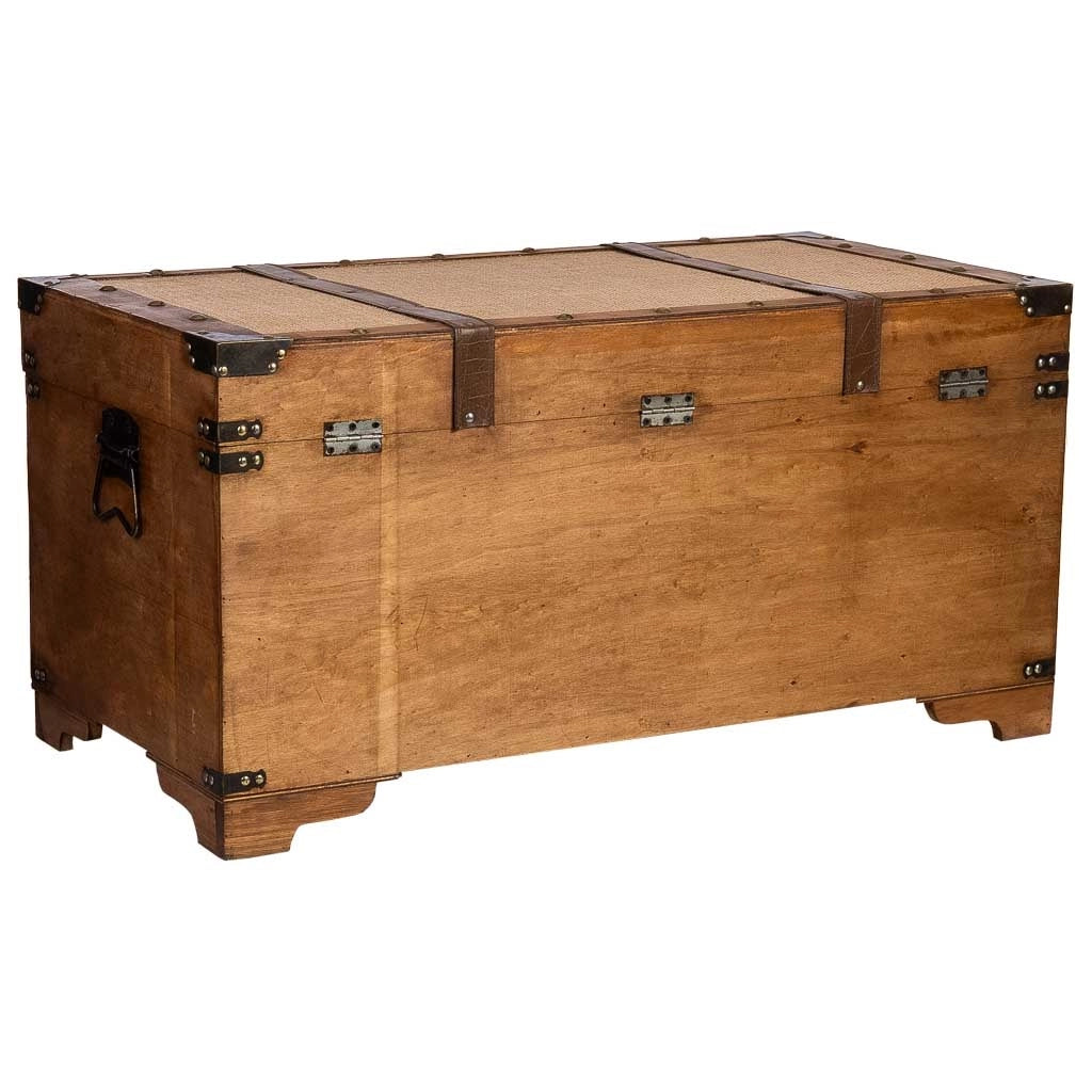 Baule in legno marrone 90x45x45,5