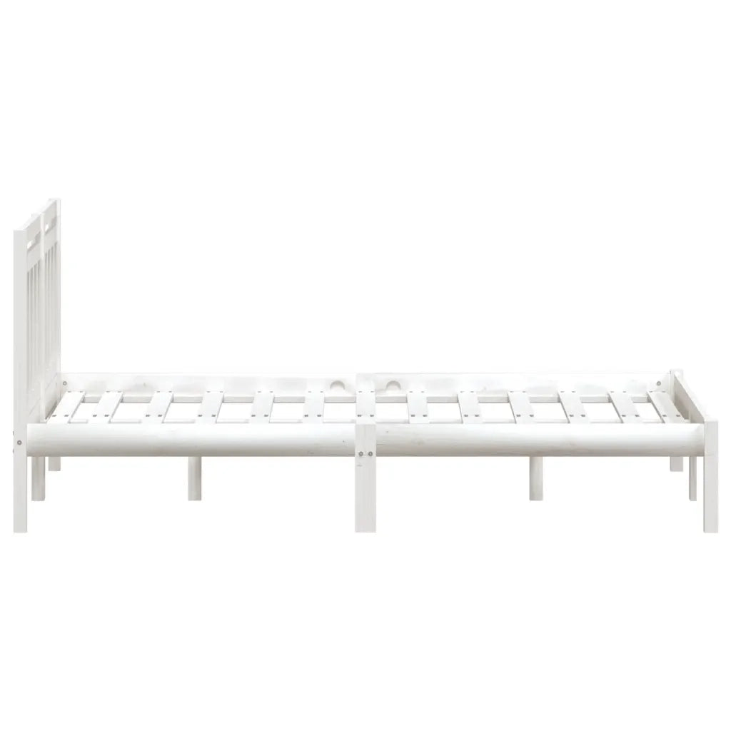 Giroletto-Struttura Letto Bianco 150x200 cm King in Legno Massello 649427