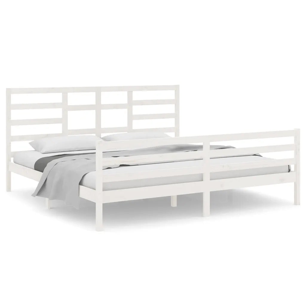 Giroletto-Struttura Letto Bianco in Legno Massello 200x200 cm 491640