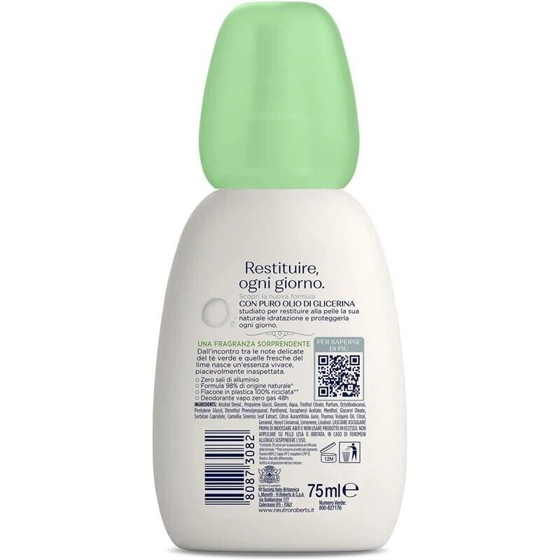 NEUTRO ROBERTS DEODORANTE VAPO FRESCO VERDE TÉ VERDE E LIME 75 ML