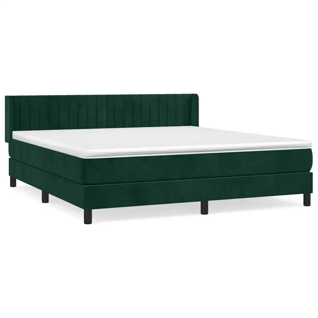 Giroletto a Molle con Materasso Verde Scuro 180x200 cm Vellutocod mxl 74551