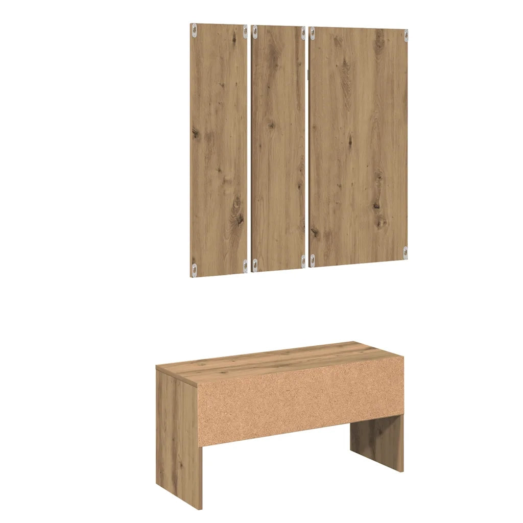 Set di Mobili da Corridoio Rovere Artigianale Legno Multistrato