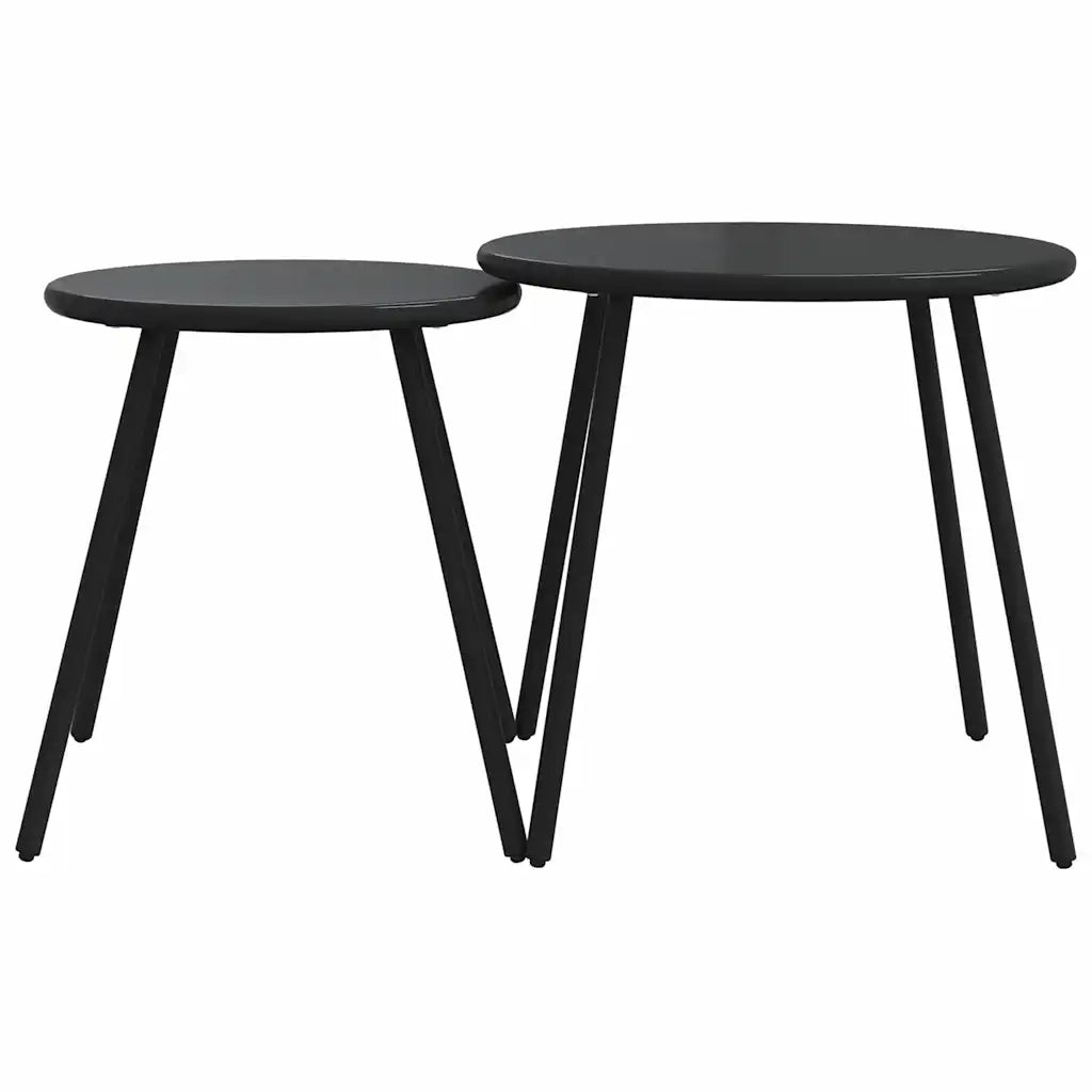Set Mobili da Balcone 5 pz con Cuscini Nero in Acciaio