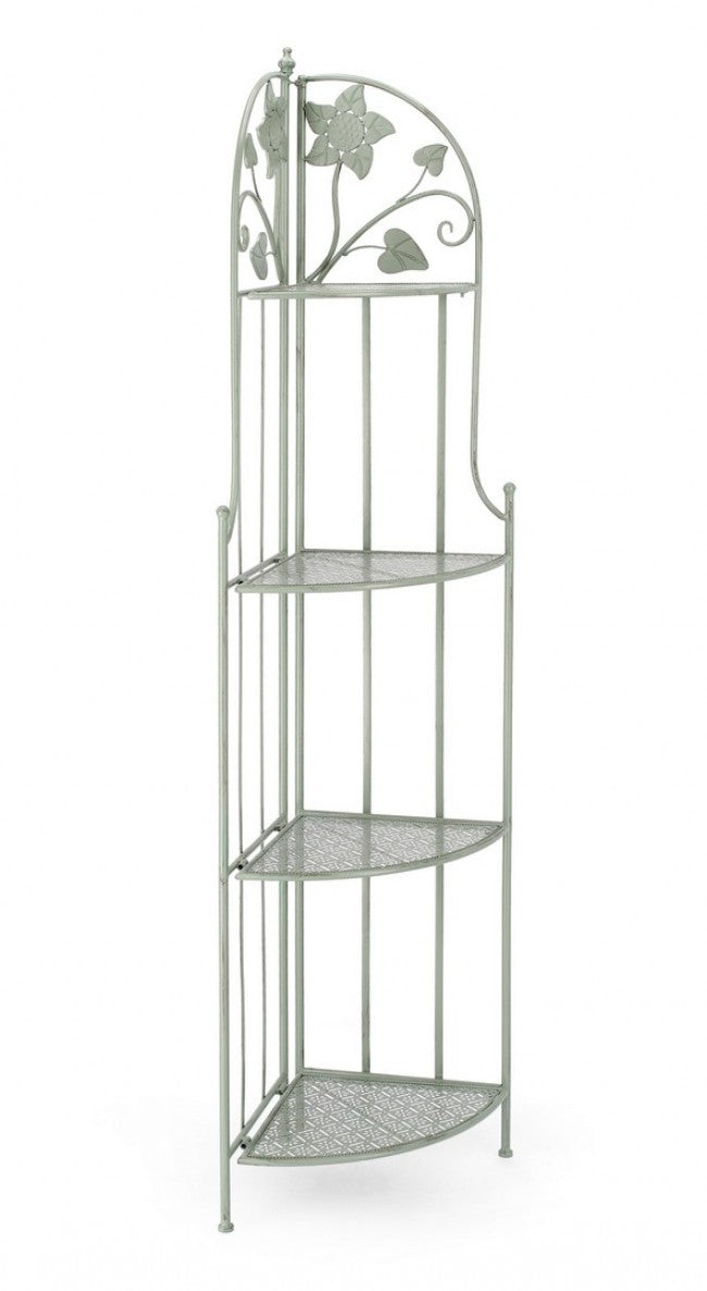 Scaffale Angolare 48x35x165,5 cm Harriet in Acciaio Salvia