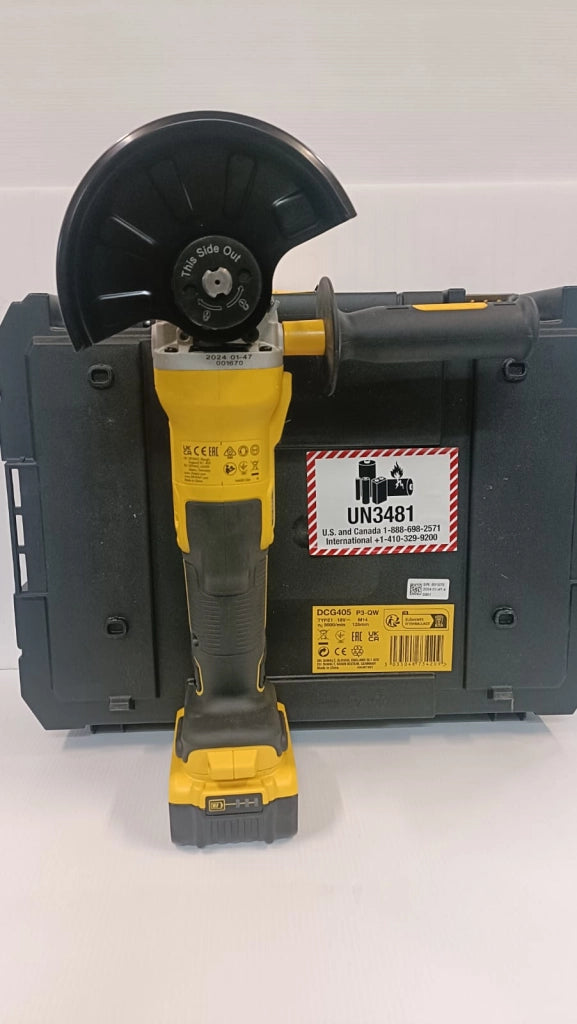 DeWalt Smerigliatrice frullino Brushless XR Ø125 mm con 2 batteria 18V 5Ah, caricabatterie e valigetta TSTAK DCG405P2