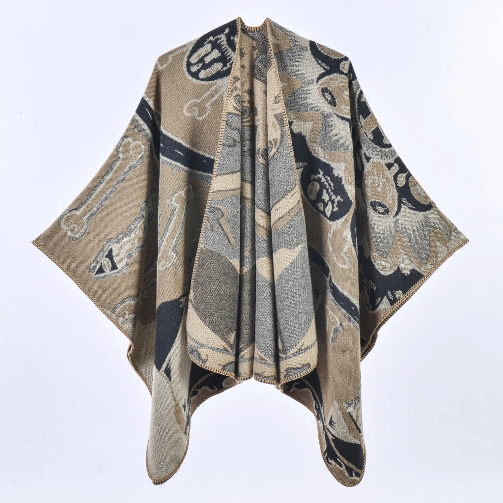 Nuovo scialle/mantella in cashmere da donna in stile vintage