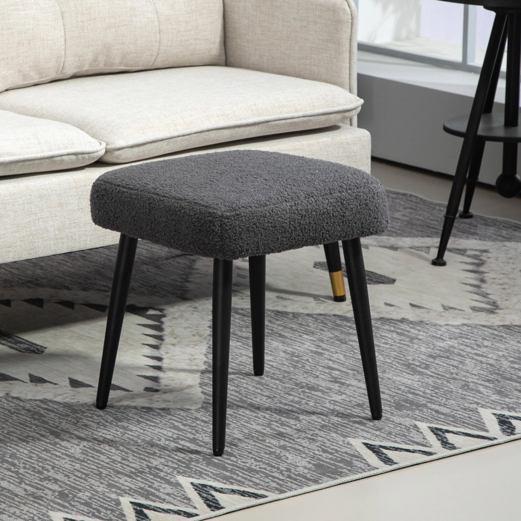 Pouf Poggiapiedi Imbottito ¨C Minimal ¨C Grigio Scuro 42x42x44 cm