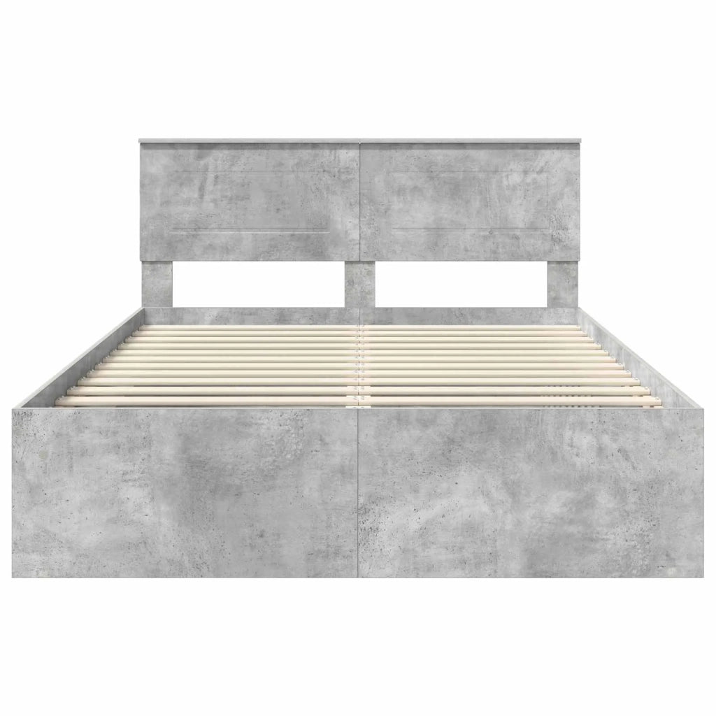 Struttura del letto con testiera Grigio Concretè 150 x 200 cm
