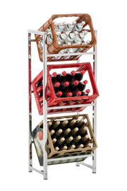 Scaffale Porta Casse di Bibite Lennert per 3 scatole,cromato