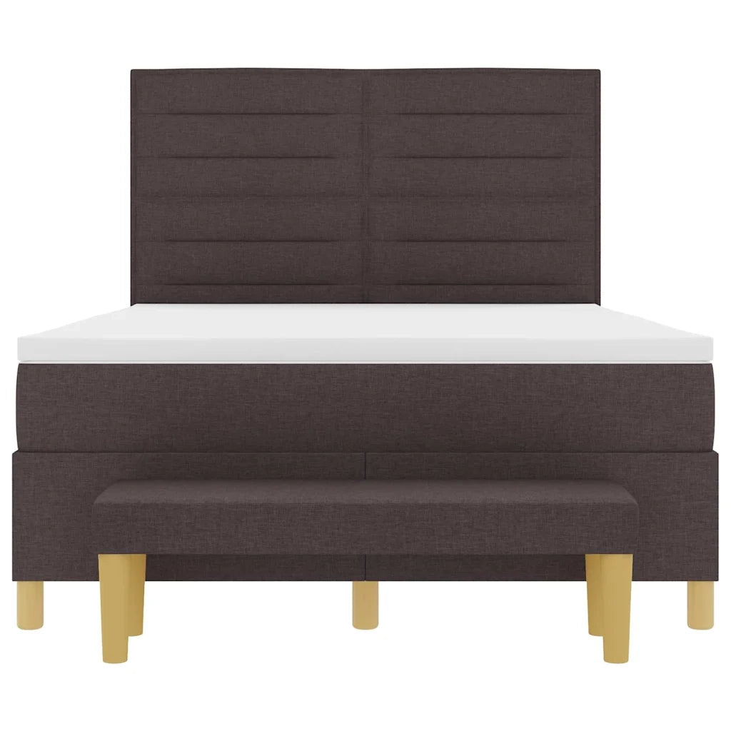 Letto a molle con testiera Marrone scuro 200 x 140 cm Tessuto 3344229