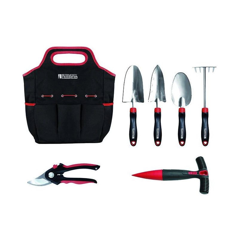 Set attrezzi giardino Sandri, sg-a90 inox in borsa, 6 pezzi