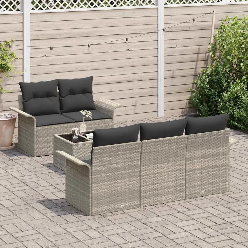 Set Divano da Giardino 6 pcs Grigio chiaro e grigio scuro 3353911