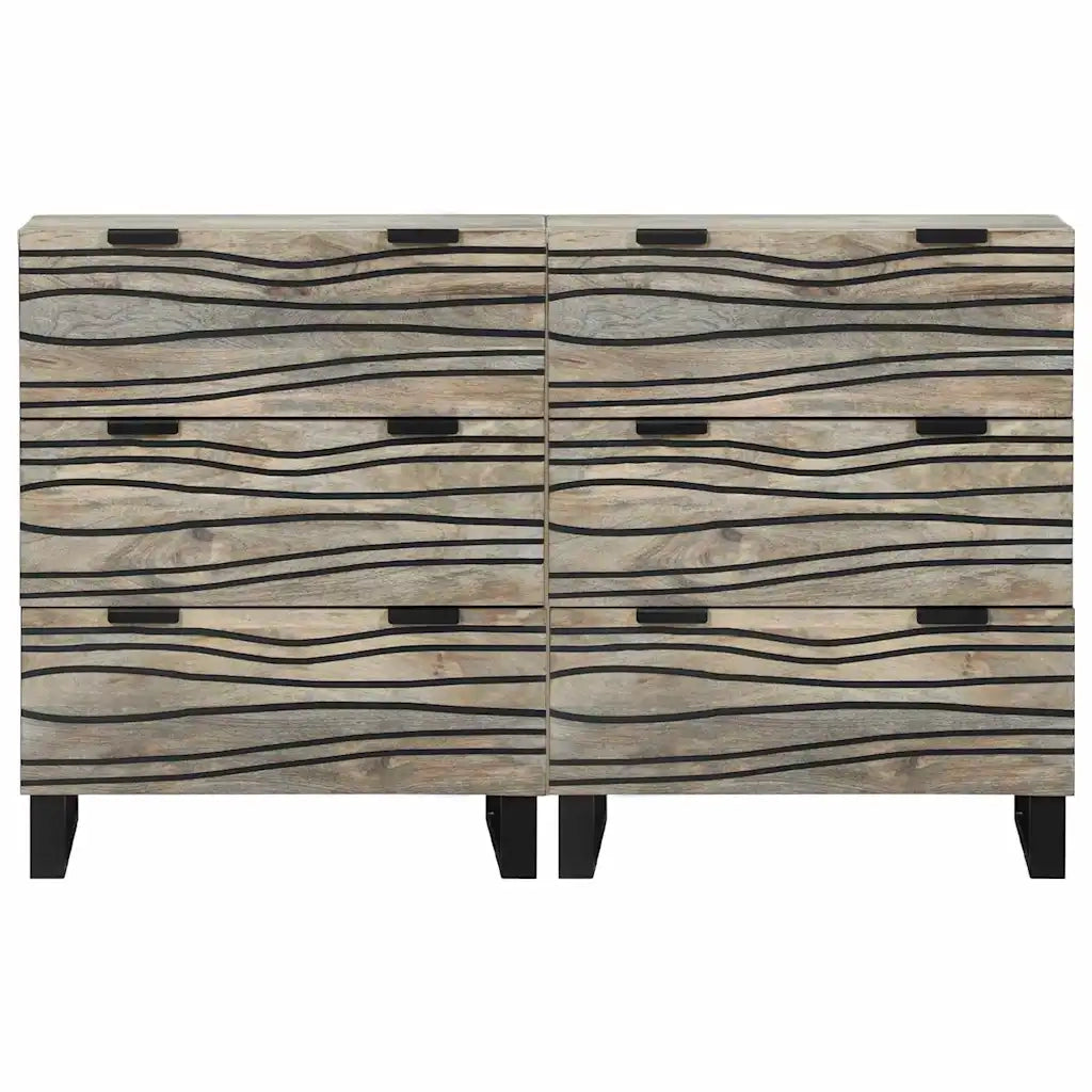 Set di Credenze con cassetto 2 pcs Bianco 60 x 33,5 x 75 cm 3310046