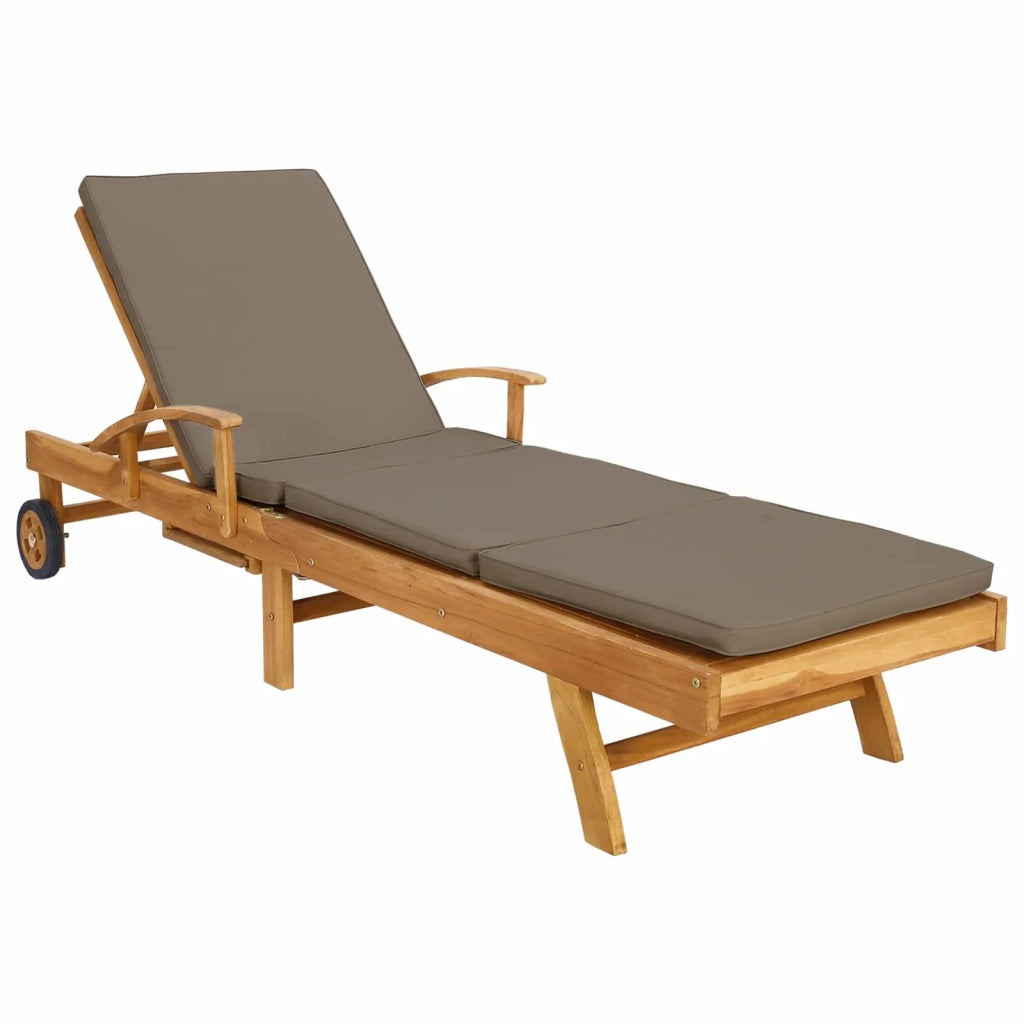 Lettino da sole 100% Poliestere Teak Solido