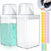 Dispensatore a due celle con misurino, contenitore ermetico per polvere da lavare 1100 ml, dispensatore multifunzionale per polvere da lavare, contenitore per polvere da lavare, cassa per polvere da lavare per detergenti per polvere da lavare