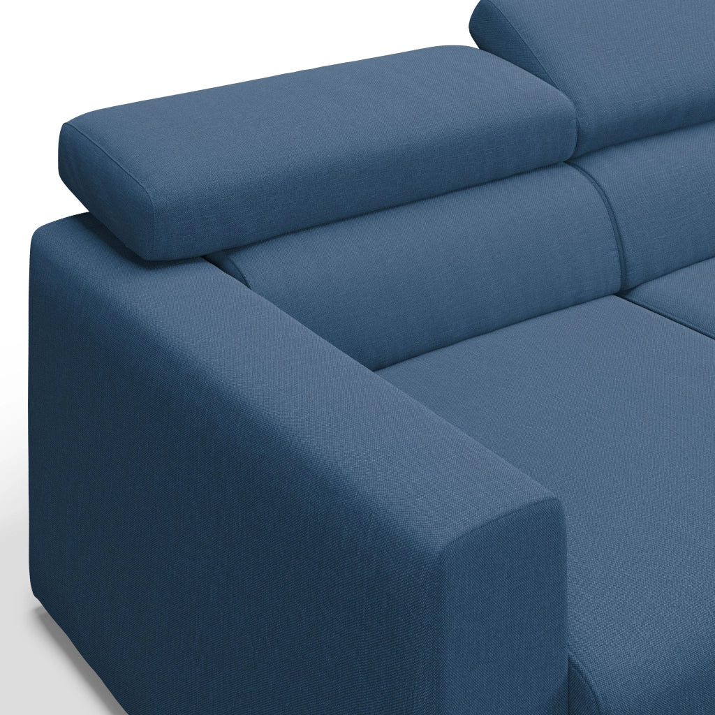 Dylan Divano a 3 sedute con estraibile a cassettone in tessuto simil cotone impermeabile T13 240 cm blu