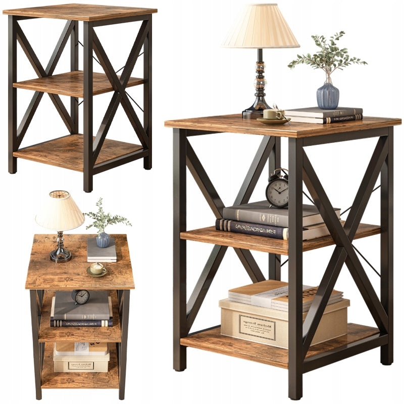 Tavolino da caffè 40x40x60 cm, finitura marrone, ideale per il soggiorno.