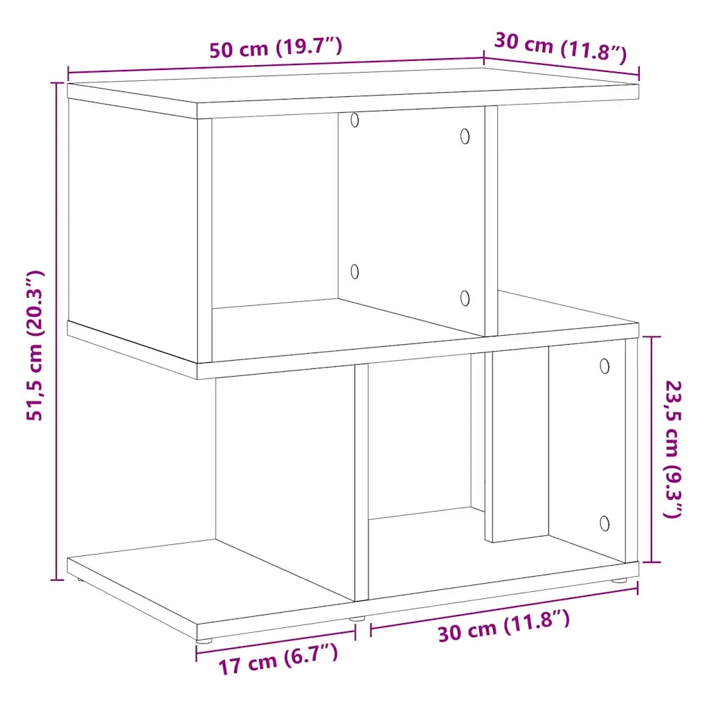 Comodino-Tavolino da notte Rovere Artigianale 50x30x51,5 cm in Legno Multistrato