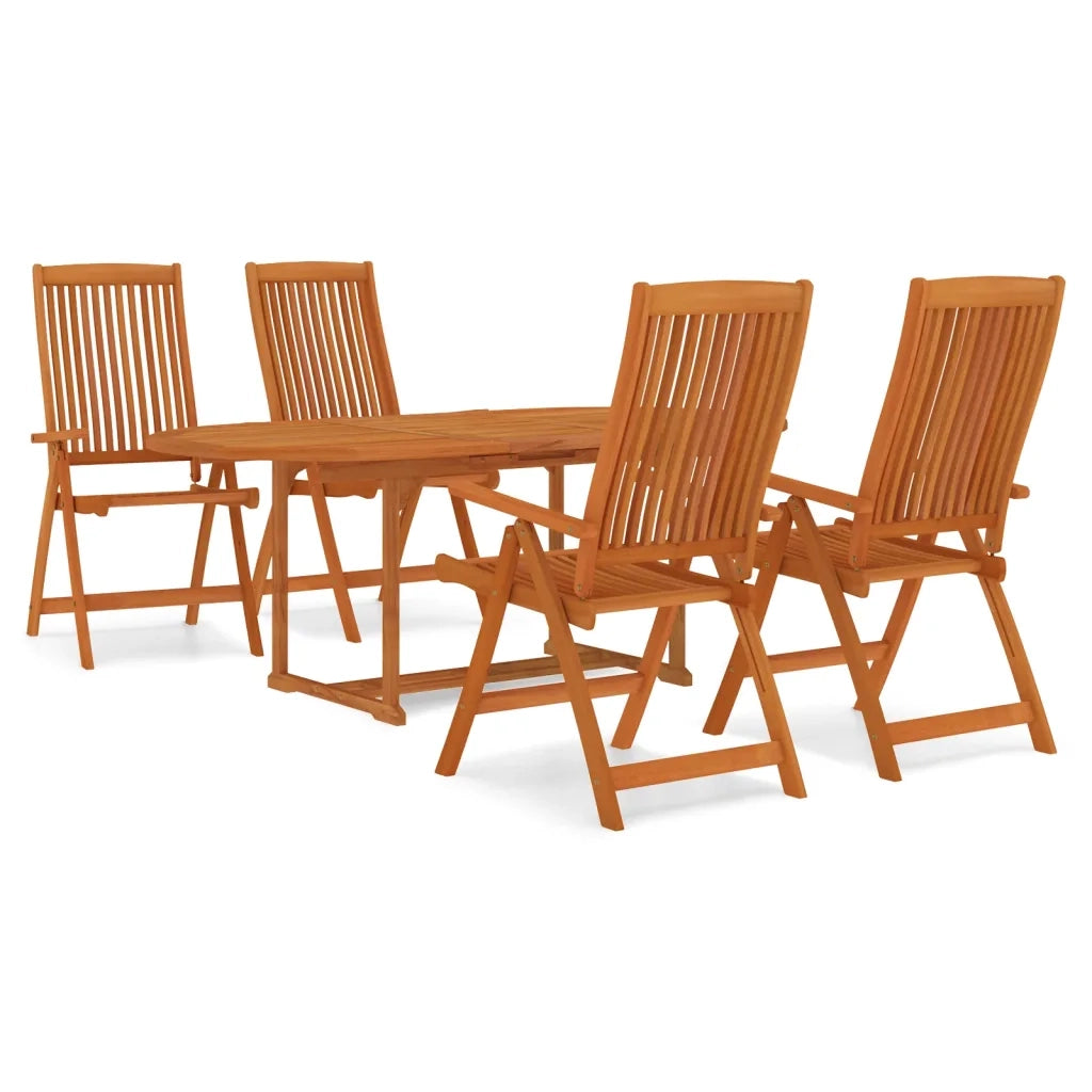 Set da Pranzo per Giardino 5 pz in Legno Massello di Eucalipto 3087335