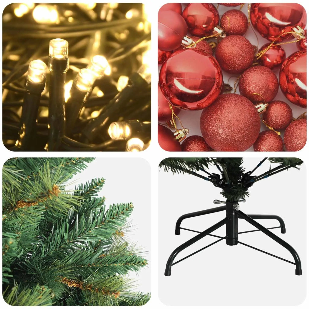 Albero di Natale Artificiale con Palline 120 cm 150 LED 3465865