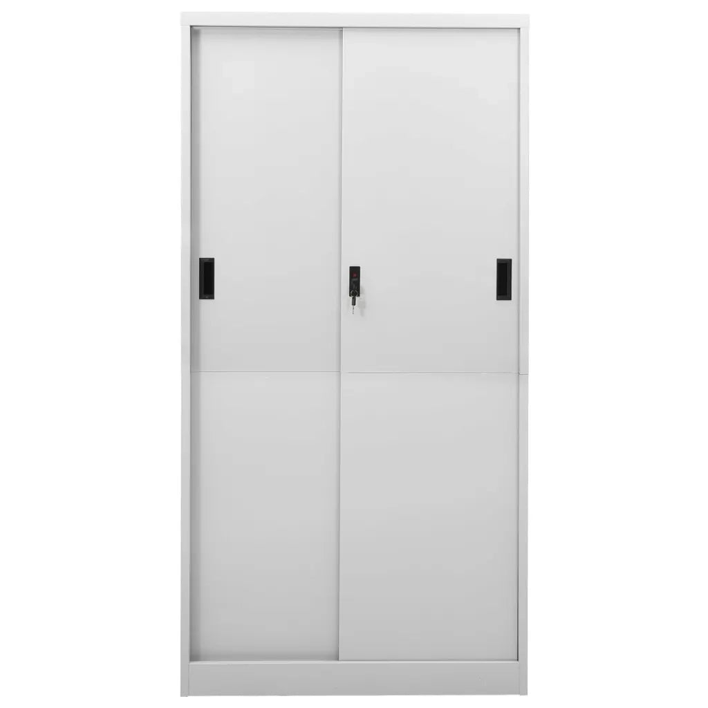 Armadio con Anta Scorrevole Grigio Chiaro 90x40x180 cm Acciaio 335959