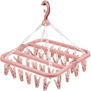 Schiaccianoci asciugamani con 32 clip per interni ed esterni - Rosa