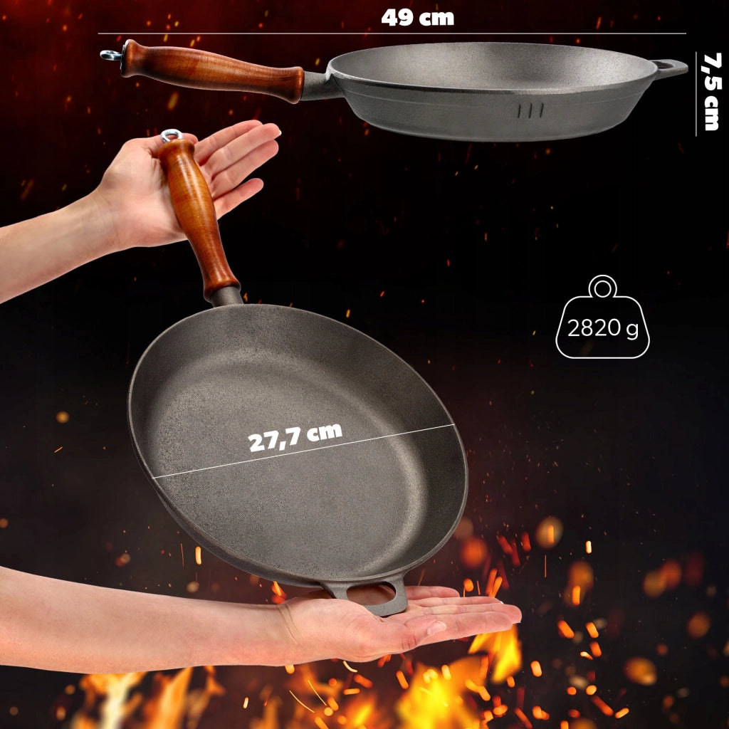 Padella in ghisa KADAX per gas e induzione, 26 cm, con rivestimento antiaderente, grande