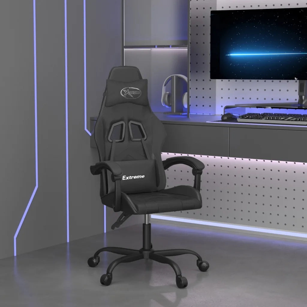 Sedia da Gaming Girevole Nera in Similpelle 349599