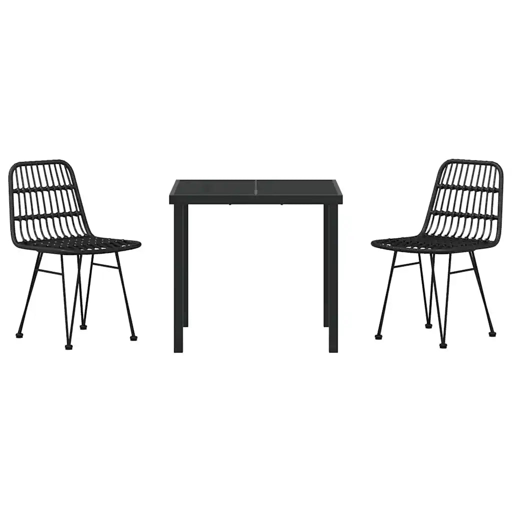 Set da Pranzo per Giardino 3 pcs Nero 3379198