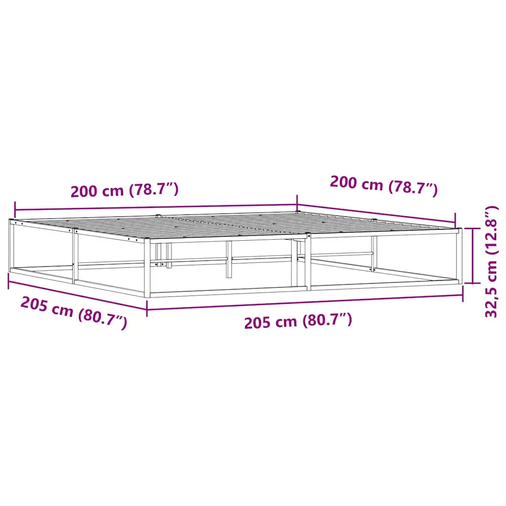 Giroletto senza Materasso Bianco 200x200 cm Metallo 4017428