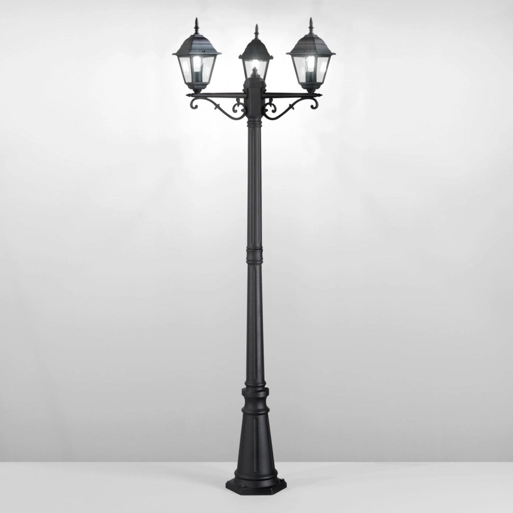 PALO GRANDE ROMA NERO 3 LUCI ATTACCO E27 IP44 70X206CM